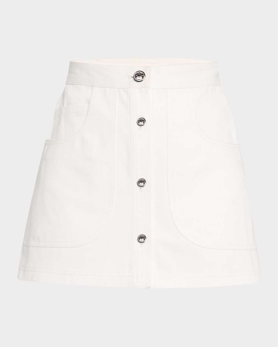 Bennet Denim Button-Front Mini Skort
